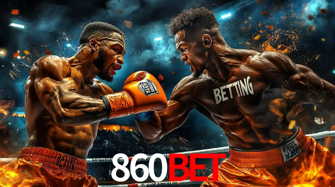 Dois boxeadores em uma luta intensa e explosiva, representando a adrenalina e as oportunidades de apostas em esportes de combate disponíveis na plataforma 860BET.